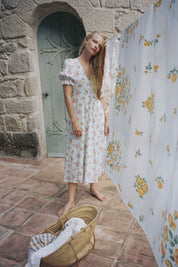 Blue Juliette Floral Maggie Midi Dress