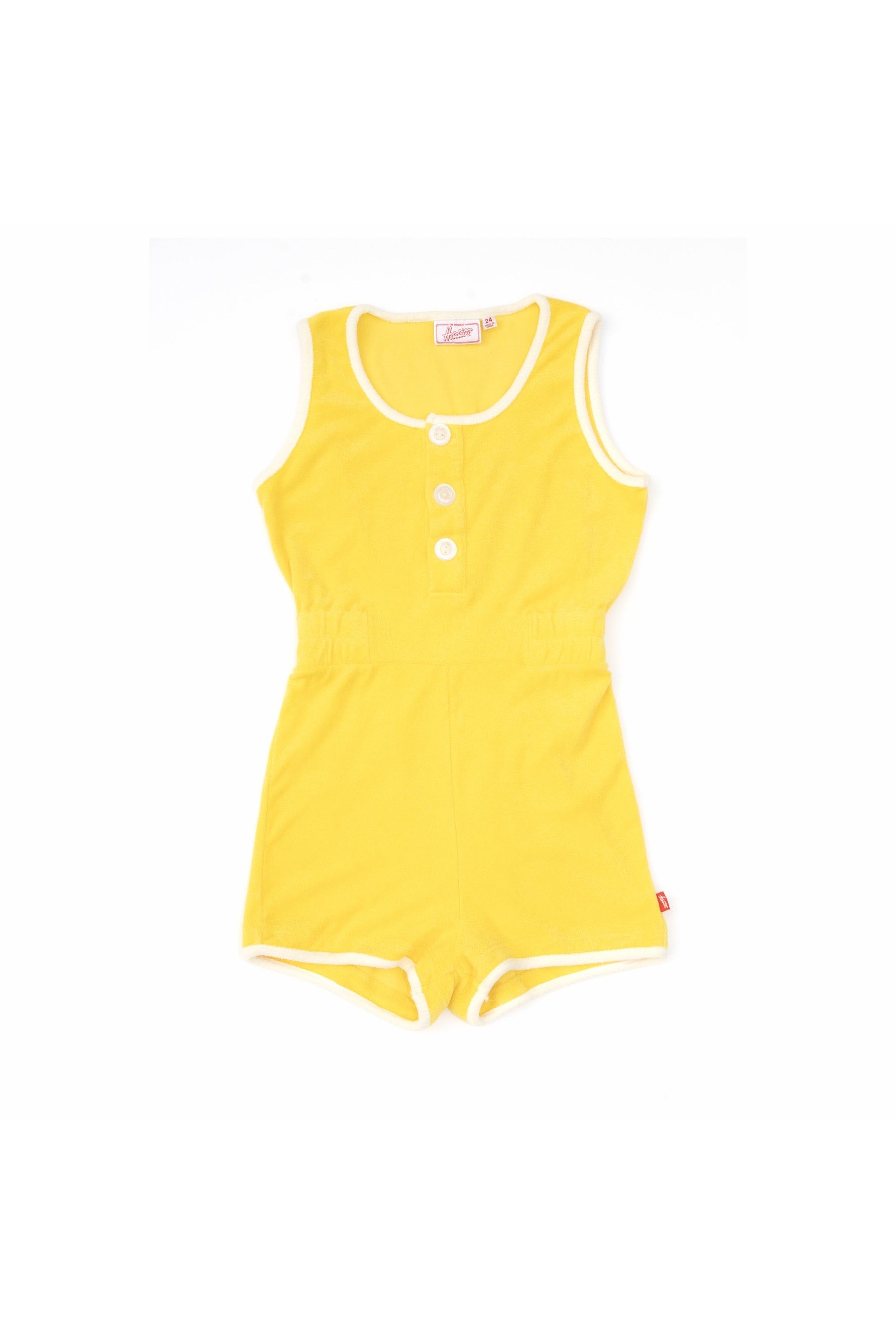 Yellow Poppy Terry Romper